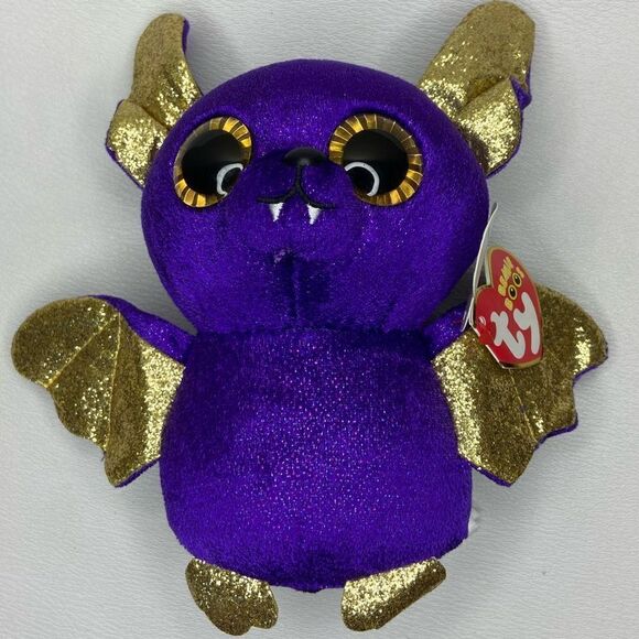 NWT Vintage TY Beanie Boo 'Count' the Purple Bat (Medium 9 inch) Set of 2 - Picture 6 of 11